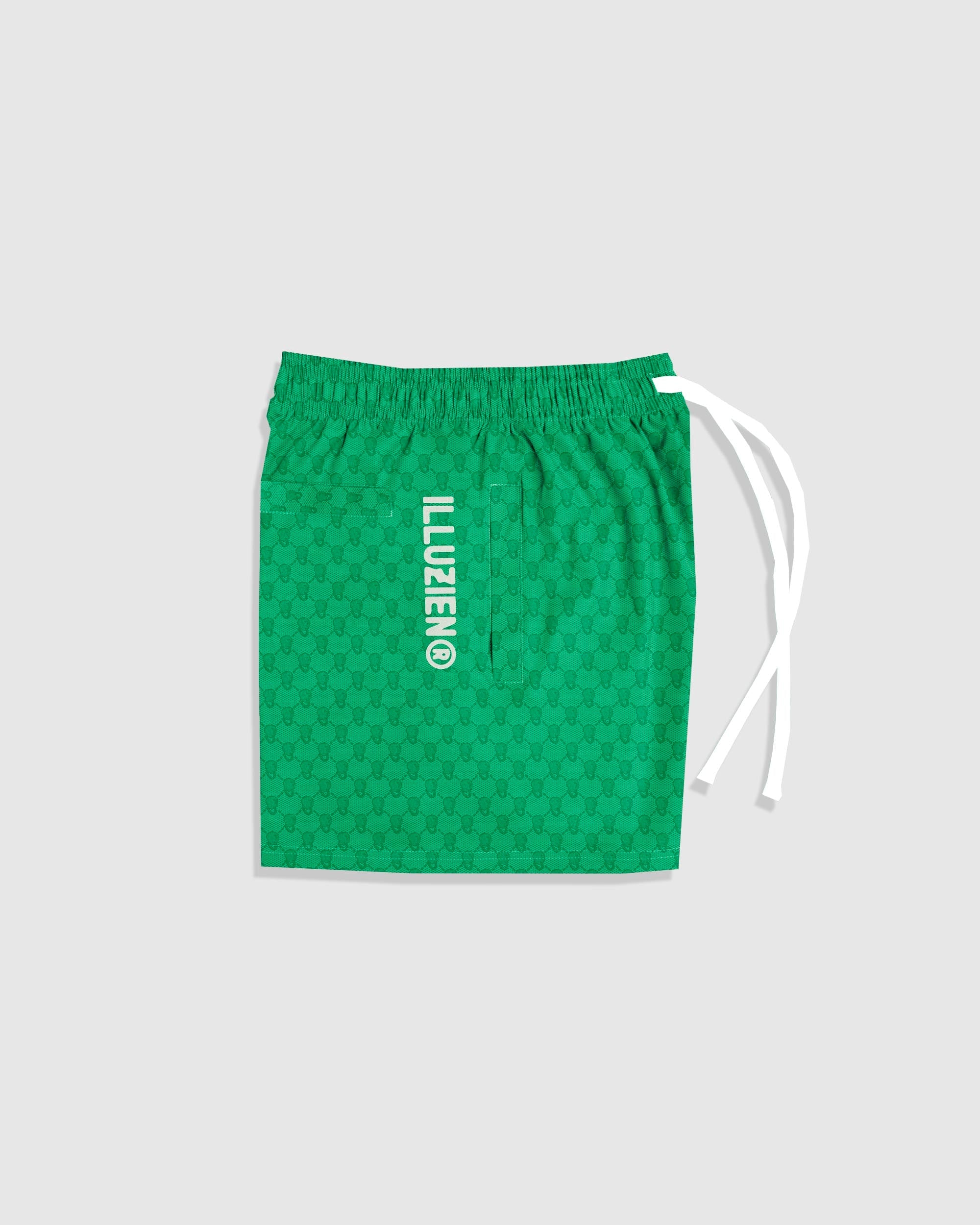 Green Ski Mask 6 in. Shorts - Illuzien